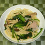 ホウレン草ときのこの和風パスタ