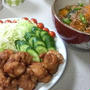 唐揚げ＆かぼちゃの煮物☆