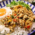 [茨城新名物料理コンテスト] つくば鶏むね肉の蓮根入りガパオライス　レシピ