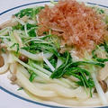 白だしであっさり☆水菜としめじ焼きうどん