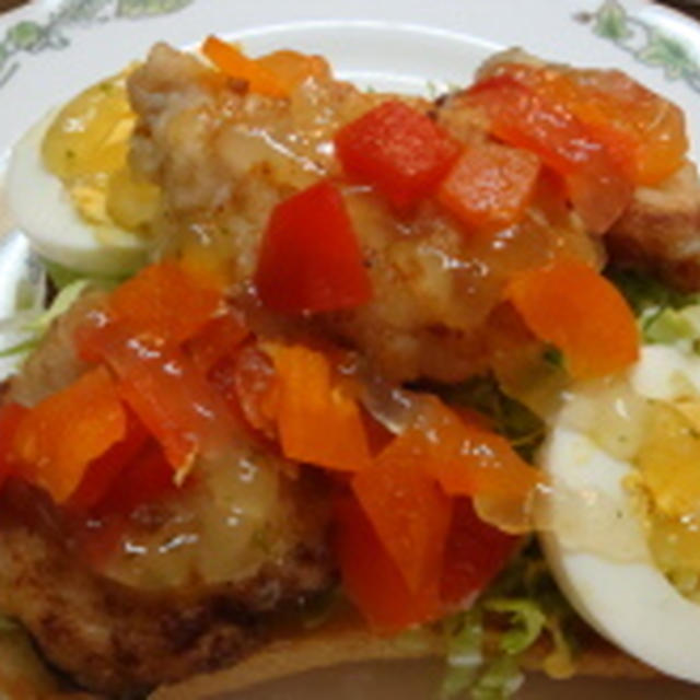 ＊彩野菜とチキンのオープンジュレサンド＊