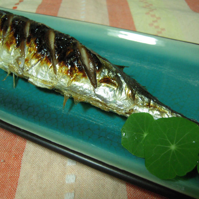 秋刀魚の塩焼きと新米