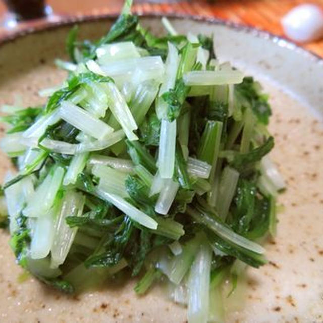 箸休めに♪　ポリ袋で簡単☆　水菜のからし漬け