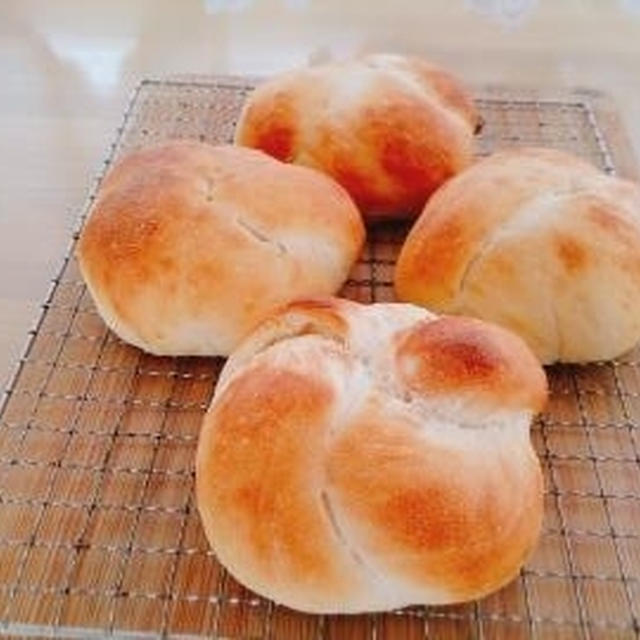 お花編みパン♪かぼちゃサラダサンド♪ココアチョコチップくるみパン♪