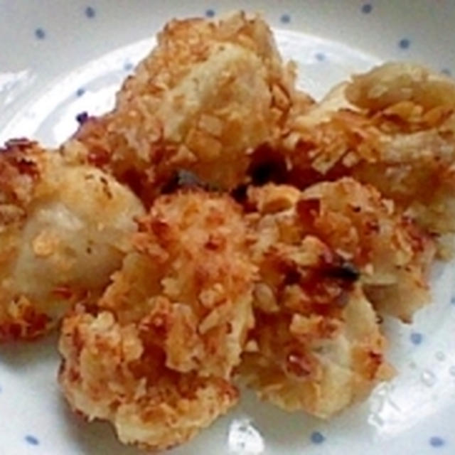 柿の種で揚げないからあげ
