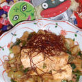 韓国風挽き肉と豆腐の煮物＆小松菜の沙茶醤サラダサラダ（お家カフェ）