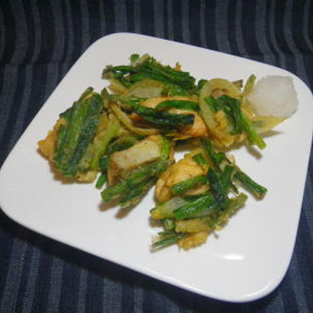 鮭とニラの落とし揚げ