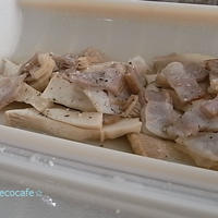 エリンギとベーコンのレンチン蒸し