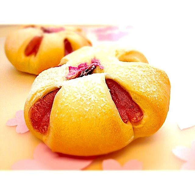 桜をイメージをした春のパンは！ふわふわ白パンをアレンジ♡桜あんぱんを作ります