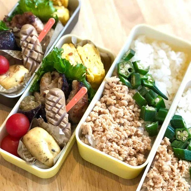 【 JKと夫2人分のお弁当＊唯一ののっけ弁 】