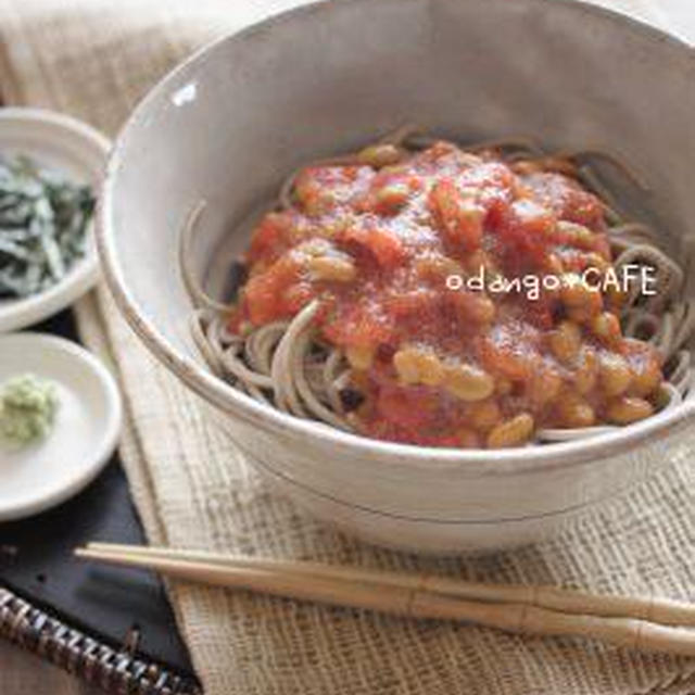 わさび風味♪ネバネバ納豆トマトそば