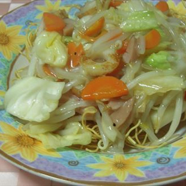 長崎皿うどんと生姜スープ