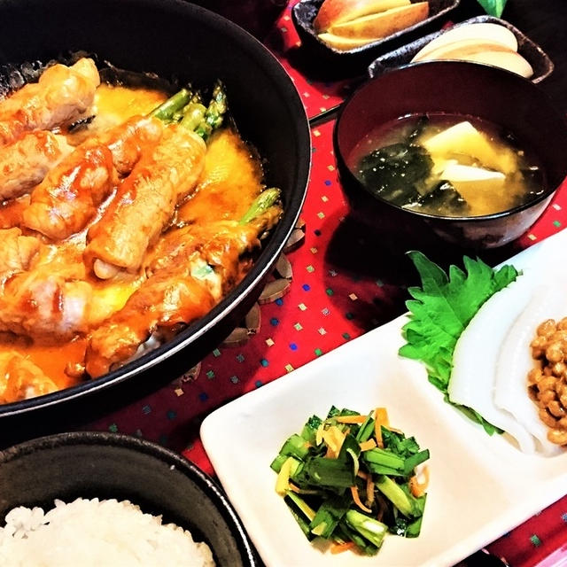 【前じゅんdeスピードおうちごはん】肉巻アスパラBBQ味 de 夕食　＆ クックパッド：話題入　