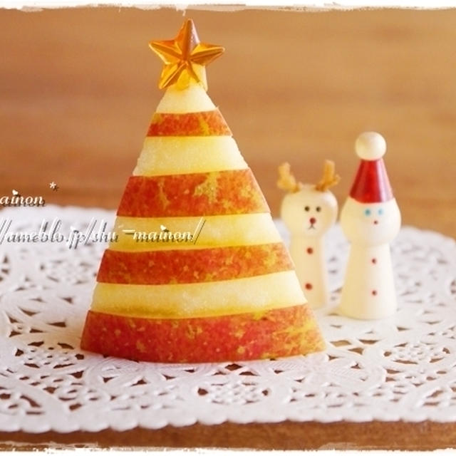 ＊りんごde簡単クリスマスツリー☆キャラ弁＊