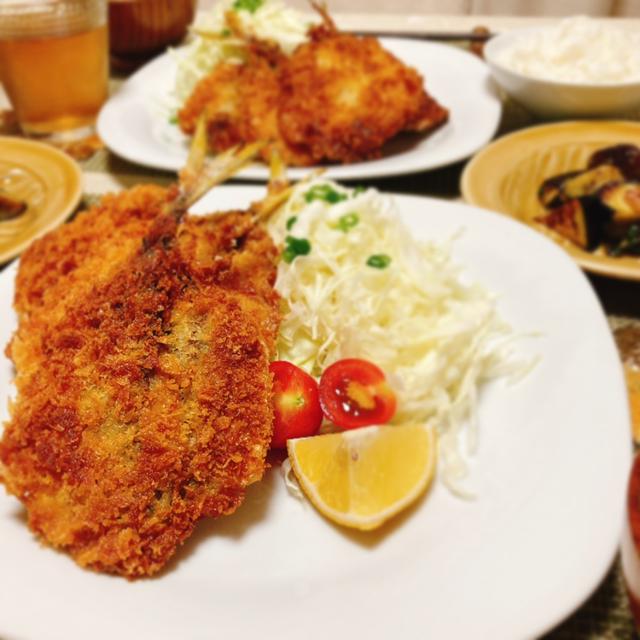 鯵フライの夕ご飯