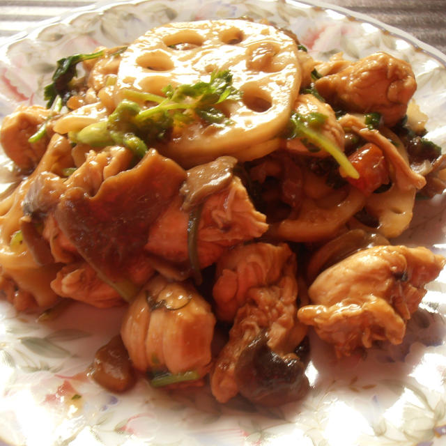 鶏肉とレンコンの中華