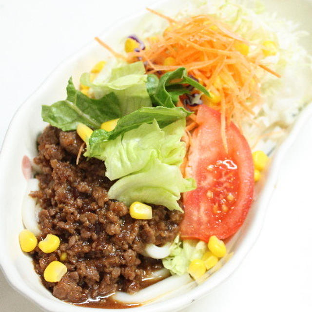 ジャージャーうどんで晩御飯