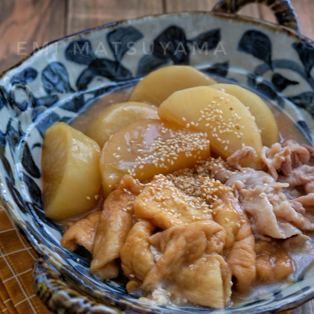 めんつゆで簡単！＊大根と油揚げと豚肉とろみ煮＊