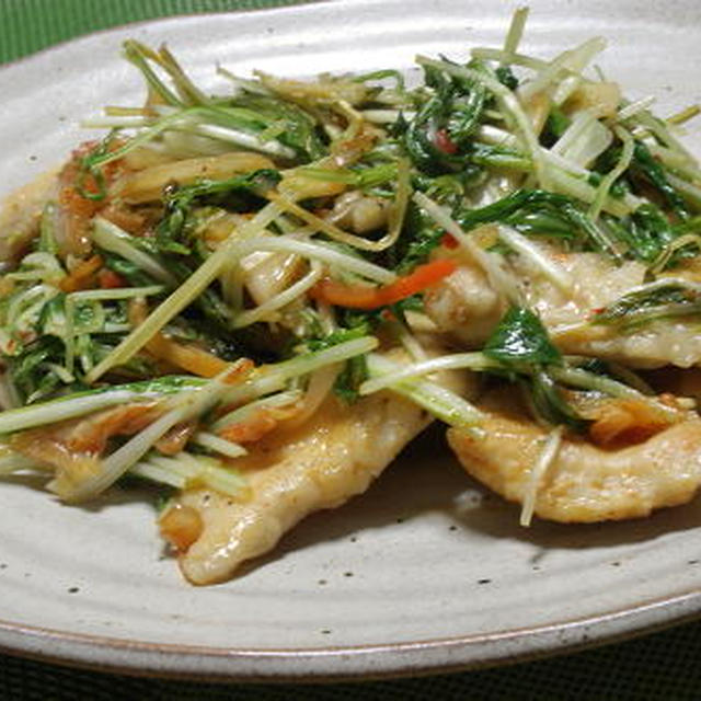 15/03/28　鶏肉と水菜のキムチ炒め