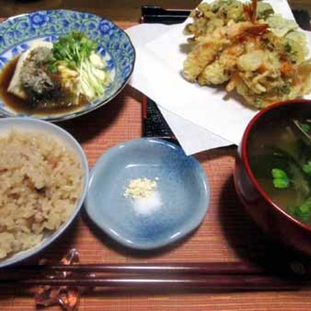 レモン塩の天ぷら　＆　たこ飯