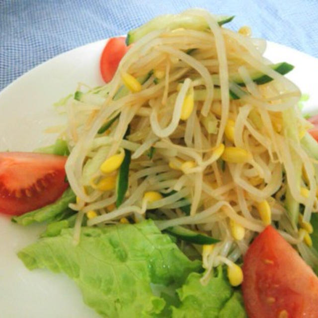 夏にぴったり♪豆もやしとキュウリのシャキシャキサラダ☆