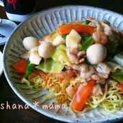 簡単なのに本格派！香ばしあんかけ焼きそば♪