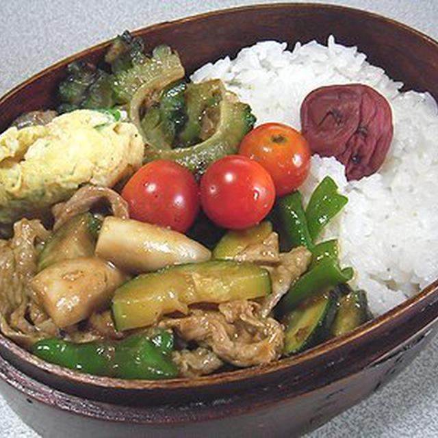 夏野菜のカレー炒め煮弁当