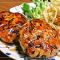 鶏むね肉で甘辛つくね＆ほうれん草チヂミ