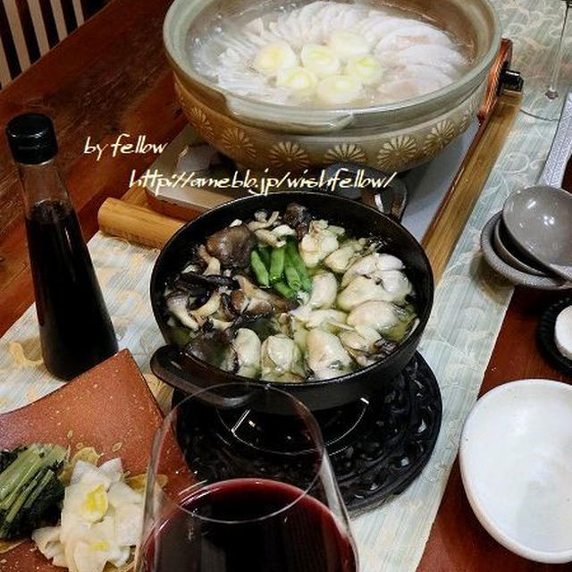 ◆牡蠣のアヒージョと大根と豚バラ鍋でおうちごはん♪～ゆるやか糖質制限中♪