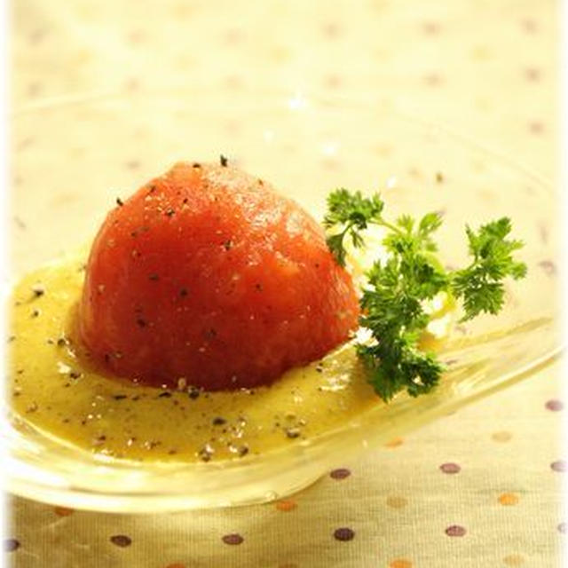 カレードレッシングのトマトサラダ。　と献立。