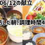 2025/06/12の献立　寝坊して40分で3食ご飯(^^)