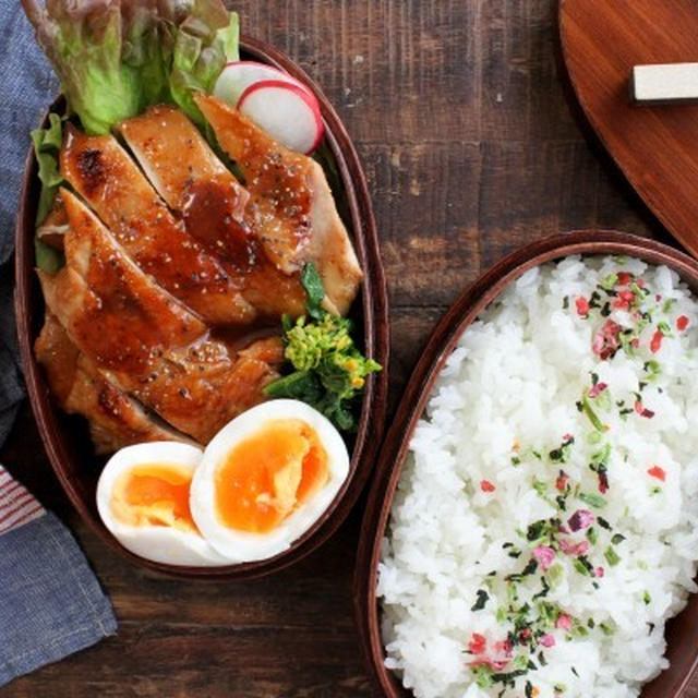 生姜焼きチキンのぱぱ弁当♪