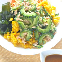 簡単＆作り置きツナゴーヤで食欲増進！野菜たっぷりの冷やし中華。