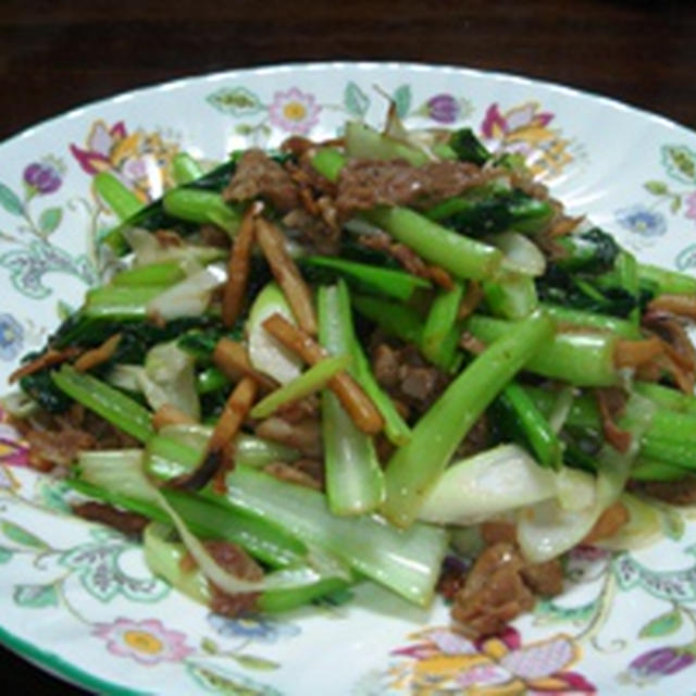 ター菜と豚肉の中華炒め