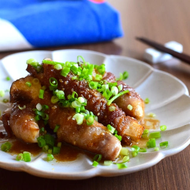 野菜高騰の味方！きのこで作る夏に食べたい、エリンギの肉巻きゴマぽん酢