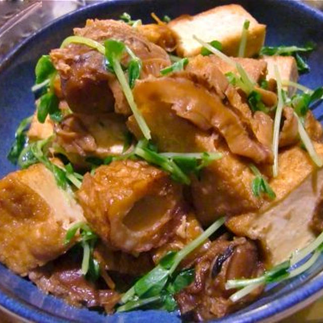 柿安の帆立煮と厚揚げとのやきちくわの煮物