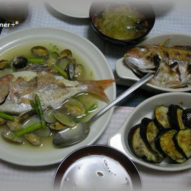 めでたい＊鯛のまるごとアクアパッツァと塩焼き