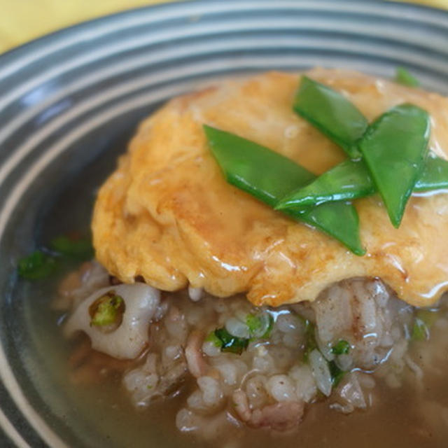 蓮根とセロリの天津飯風　　