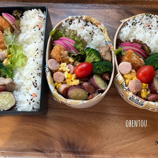 【鶏肉とブロッコリー炒め弁当】/ピリ辛かぶらとお花こんにゃく