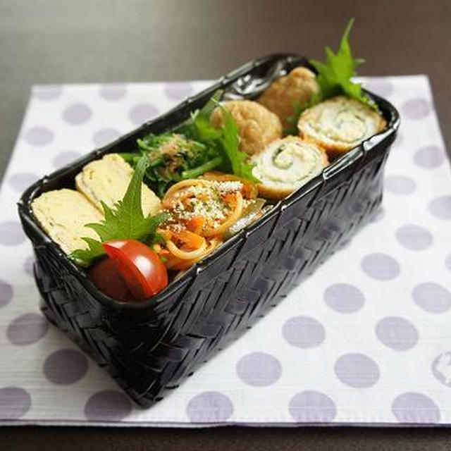 お弁当×ささみの大葉たらこチーズ巻き×おいなりさん
