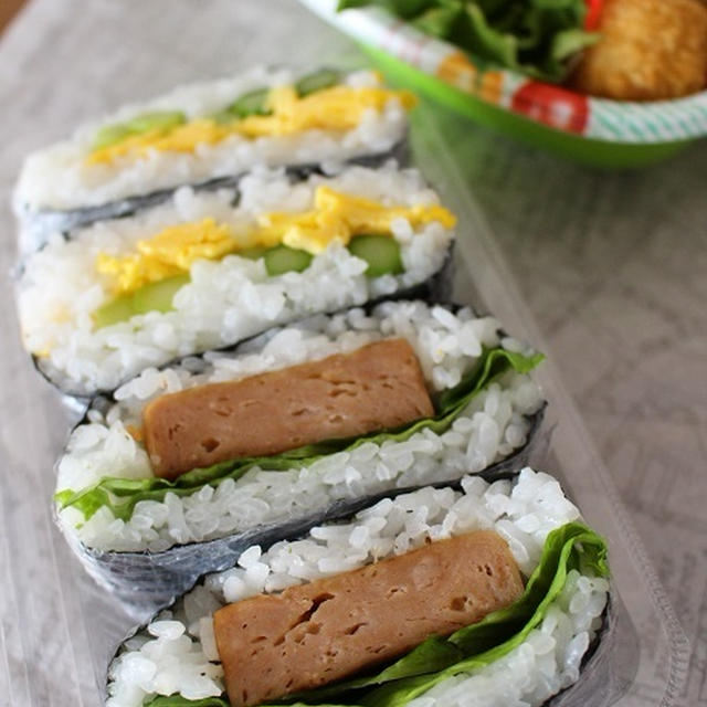 おにぎらず弁当再び！いかにもそれっぽい系で。