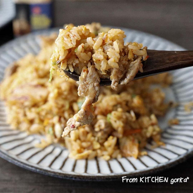 プリンクルパウダーで作る✨キムチ炒飯