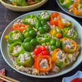 疲れた時こそこれ作ろ☆豚こまと冷凍豆腐で作るピーマン肉詰めないバーグ