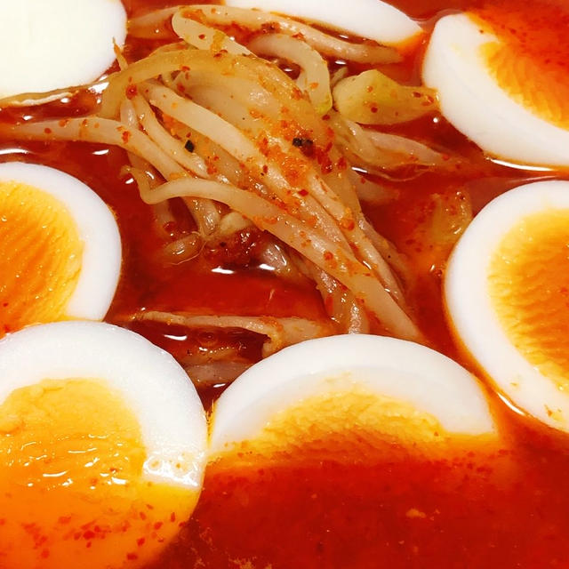 【低糖質】蒙古タンメン中本味噌卵麺風スープ【覚え書き】