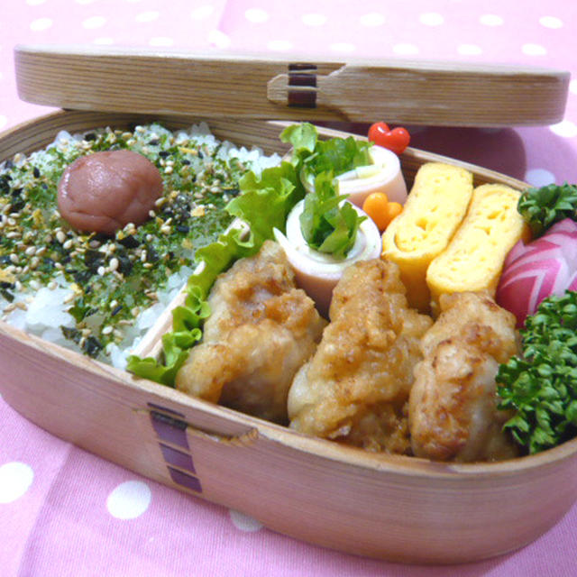 和風唐揚げのお弁当☆+゜