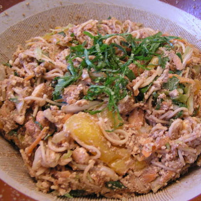 素麺と野菜の味噌白和え