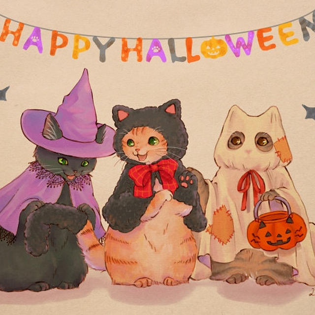 イラスト♪あぺりら、仮装してハロウィンパーティへ