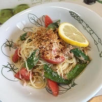 レモンで爽やか～オクラとトマトの冷製パスタ