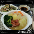 本日の晩ごはん～ポトフ・小松菜と豚肉、ちりめんじゃこのﾁﾁﾞﾐ～