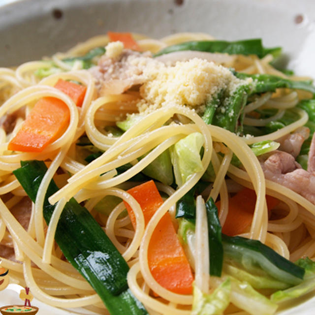 パスタで作る春キャベツの塩焼きそばの巻